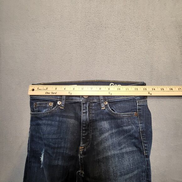 Gap 1969 Jeans Womens Size 25 Blue True Skinny Distressed Stretch Denim - Picture 9 of 12